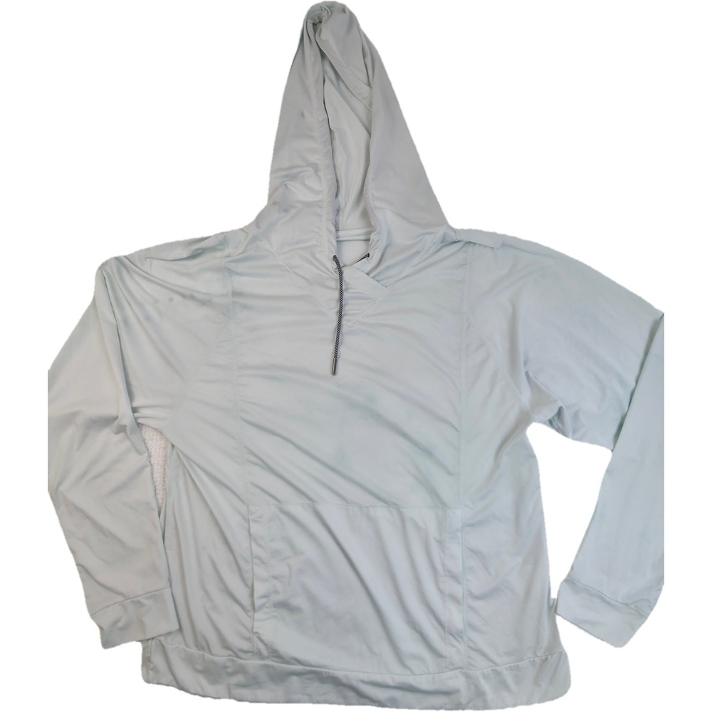 prAna Hoodie Pullover Medium Blue Sun Shirt Activewear Stained